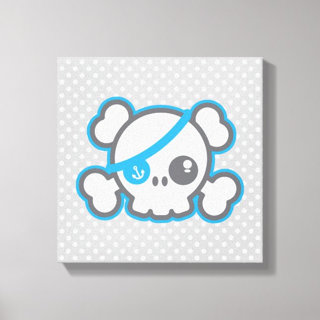 Kawaii Pirate Crâne Enveloppé Toile (Recto)