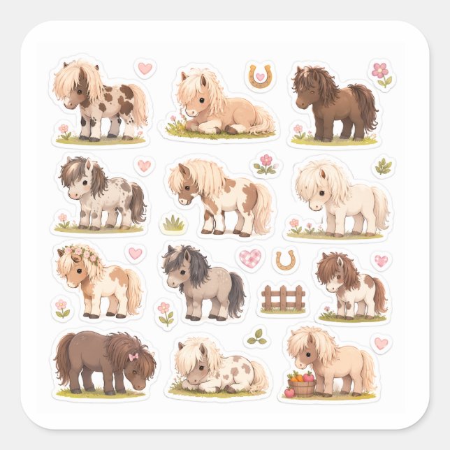 kawaii pony stickers sheet (Devant)