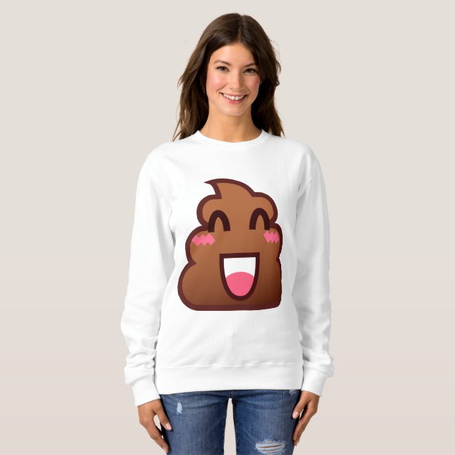 kawaii poop emojis femmes sweatshirt (Devant entier)