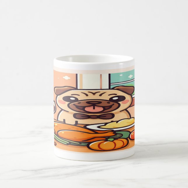 Kawaii Pugsgiving Mug – Feast Mode Activated! (Centre)