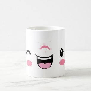 Kawaii - Réveillé rose - Face Mug