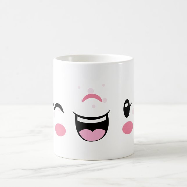 Kawaii - Réveillé rose - Face Mug (Centre)