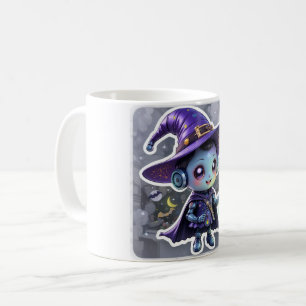 Kawaii Robot Witch Mug Cute Halloween Coffee Cup