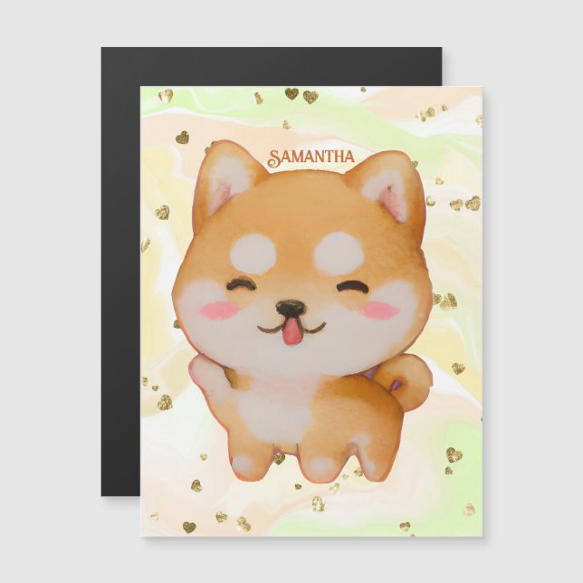 Kawaii Smiling Cartoon Style Shiba Inu (Devant / Derrière)