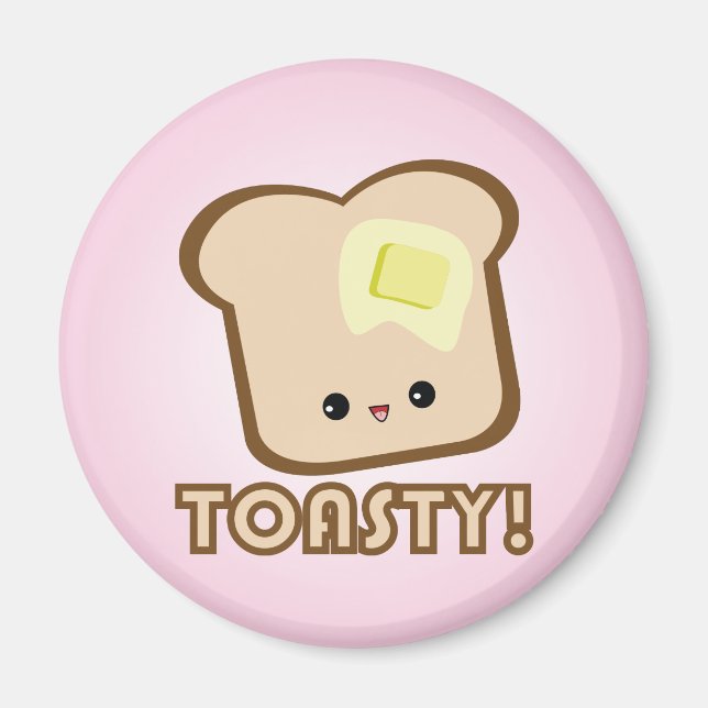 Kawaii Toasty ! Aimant de toast (Devant)