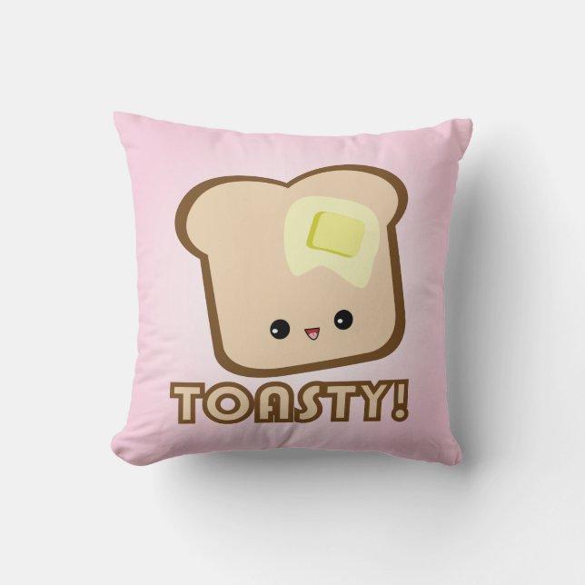 Kawaii Toasty ! Coussin de pain grillé (Recto)