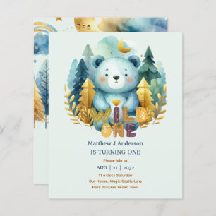 Kawaii WILD ONE 1er anniversaire Boys BEAR Woodlan