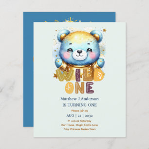 Kawaii WILD ONE 1er anniversaire Boys BEAR Woodlan