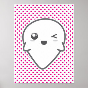 Kawaii Winking Ghost Poster Imprimer