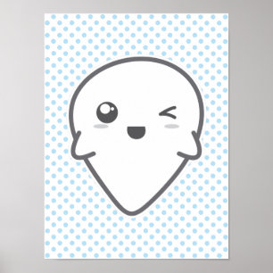 Kawaii Winking Ghost Poster Imprimer