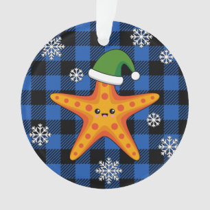 Kawaii Xmas Starfish sur Blue Buffalo Motif