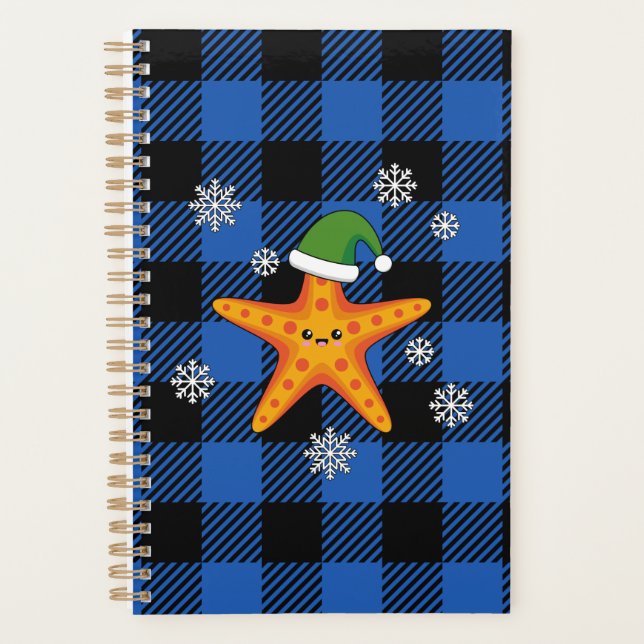 Kawaii Xmas Starfish sur Blue Buffalo Motif (Devant)