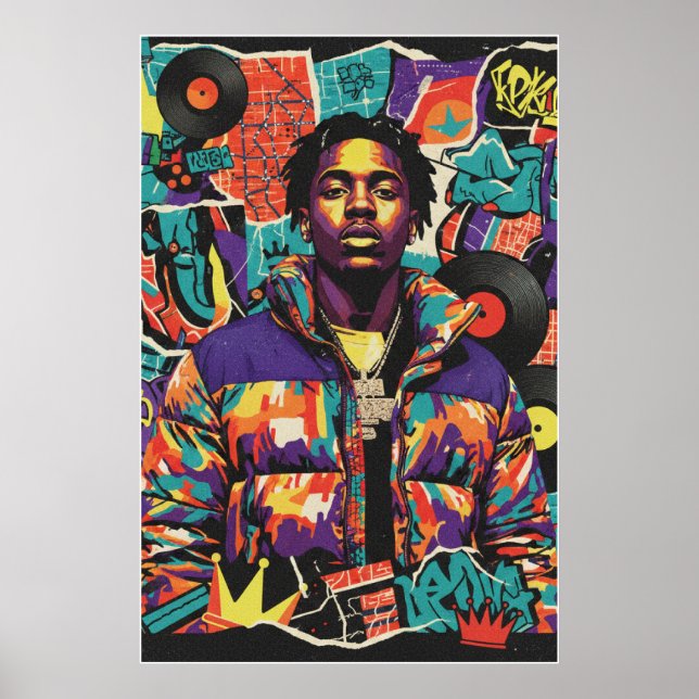 Kay Flock Poster – Hip Hop Street Art Wall Decor (Devant)