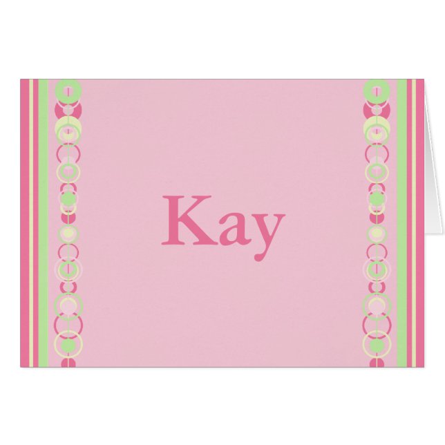 Kay Modern Circles Carte de nom personnalisée (Devant Horizontal)