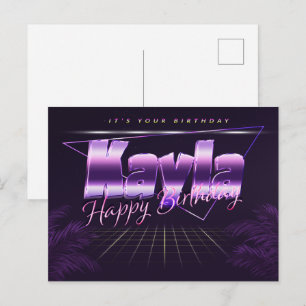 Kayla prénom carte postale violette anniversaire