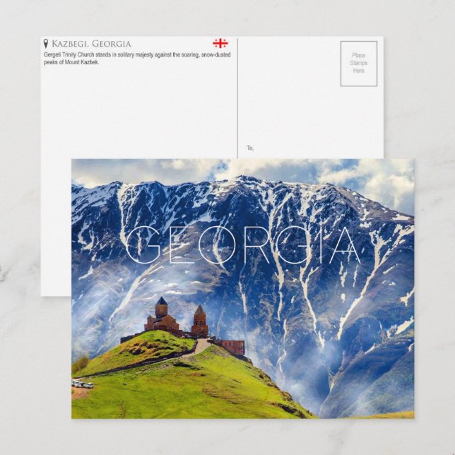 Kazbegi, Géorgie Carte postale de voyage (Devant / Derrière)