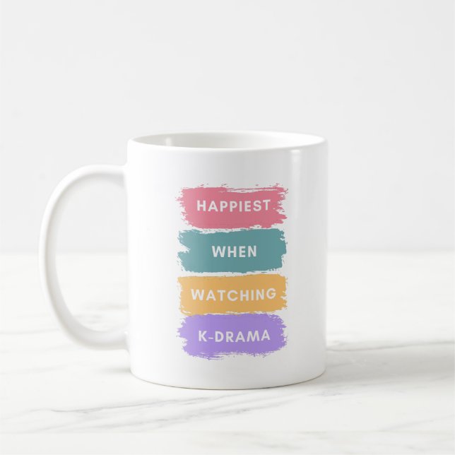 Kdrama Lettering Coffee Mug for Korean Drama Lover (Gauche)