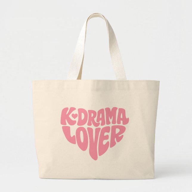 Kdrama Tote Bag Korean Drama Lover Gift Pink Heart (Devant)
