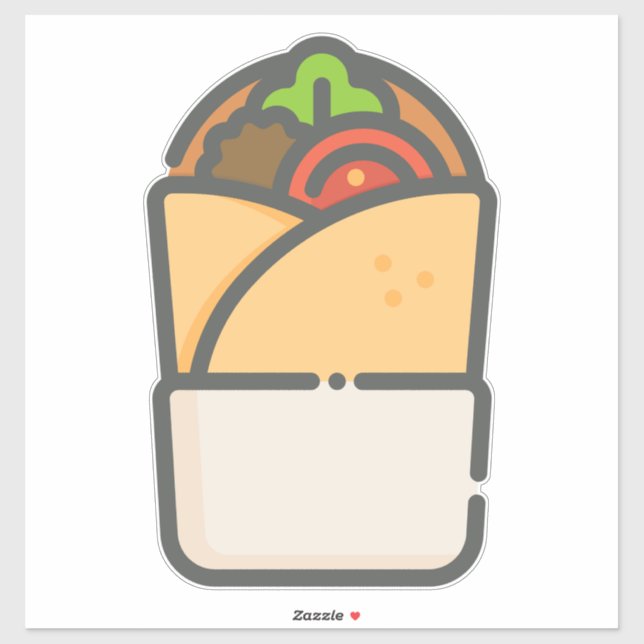 Kebab Sticker – Fun Street‑Food Illustration (Feuille)