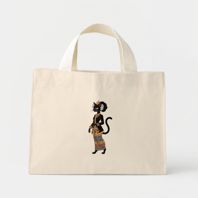 Kebaya en batik traditionnel Chat  Art Petit sac  (Devant)