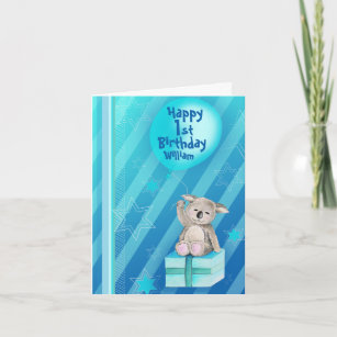 Keddy Koala bleu 1ère carte d'anniversaire