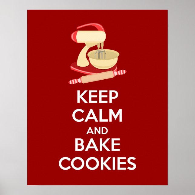 Keep Calm and Bake Cookies Poster Print (Devant)