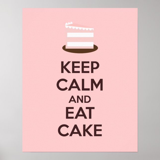 Keep Calm and Eat Cake Poster Print (Devant)