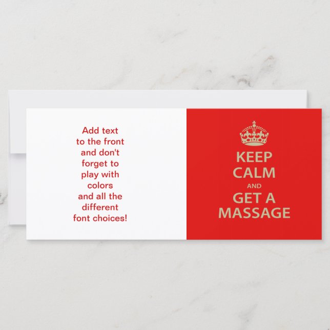 Keep Calm and Get a massage (Devant)