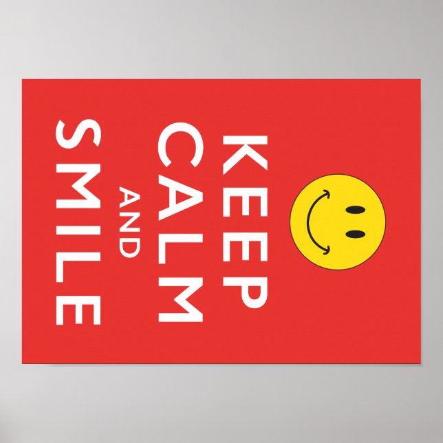 Keep Calm and Smile Face Poster (Devant)