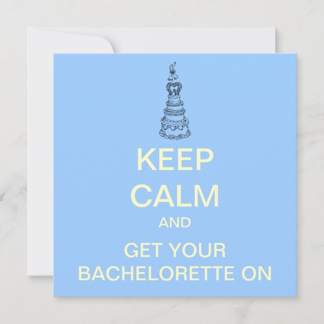 KEEP CALM Bachelorette Party Invitation personnali (Devant)