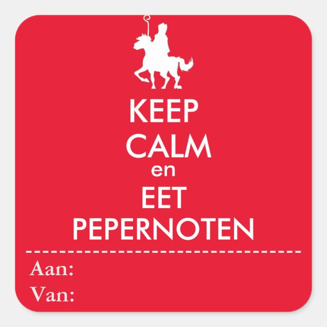 Keep Calm et Eet Pepernoot Sticker (Devant)