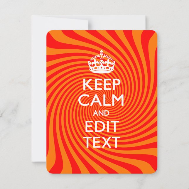 KEEP CALM PERSONNALISÉ ET Avoir Texte Orange Swirl (Devant)