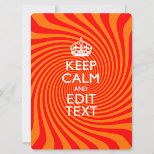 KEEP CALM PERSONNALISÉ ET Avoir Texte Orange Swirl