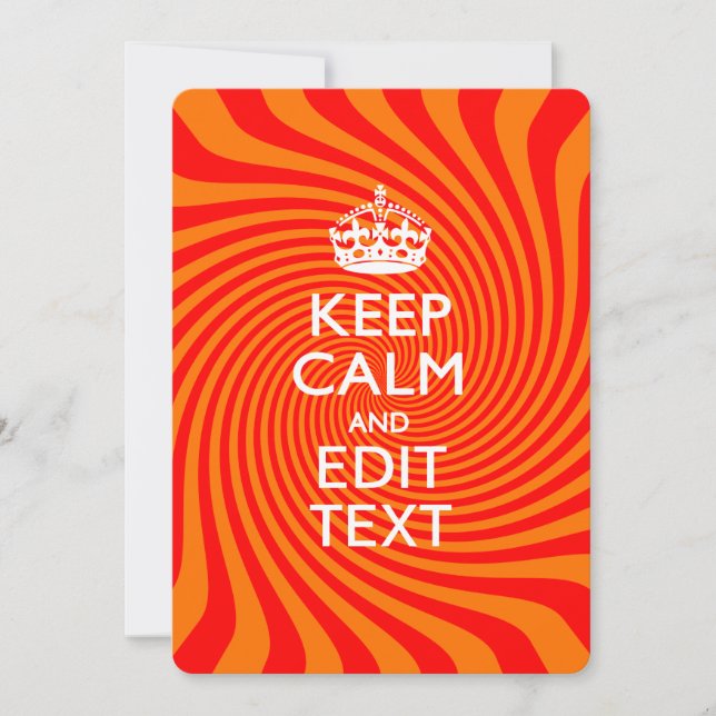 KEEP CALM PERSONNALISÉ ET Avoir Texte Orange Swirl (Devant)