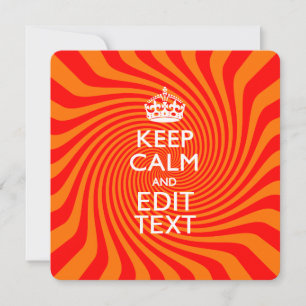 KEEP CALM PERSONNALISÉ ET Avoir Texte Orange Swirl