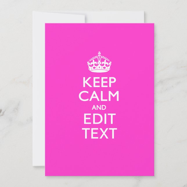 KEEP CALM PERSONNALISÉ ET Éditer du texte en rose (Devant)