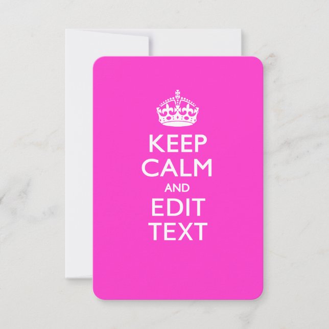 KEEP CALM PERSONNALISÉ ET Éditer du texte en rose (Devant)