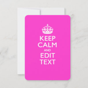 KEEP CALM PERSONNALISÉ ET Éditer du texte en rose