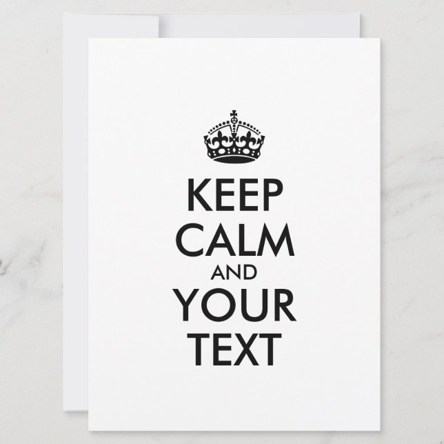 KEEP CALM personnalisé et votre texte (Devant)