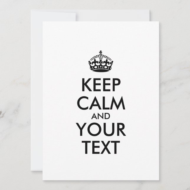 KEEP CALM personnalisé et votre texte (Devant)