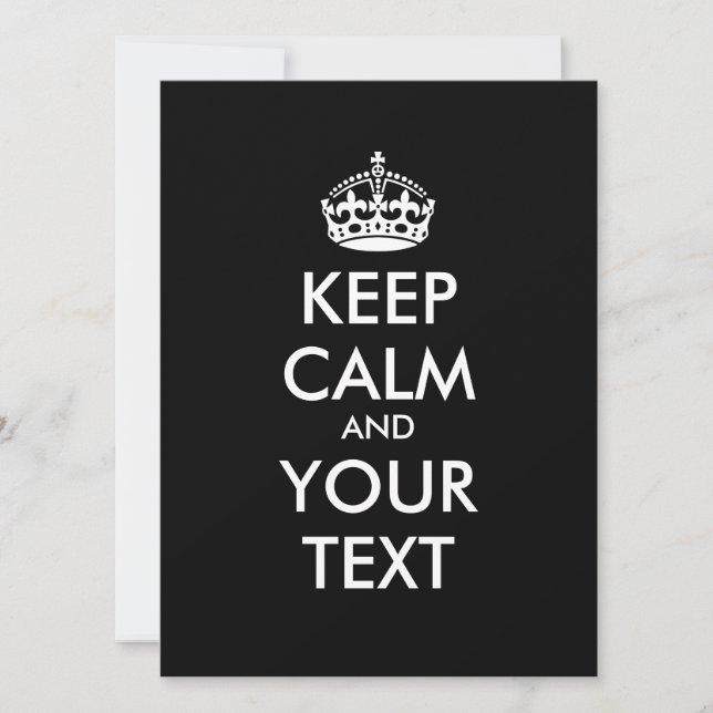 KEEP CALM personnalisé et VOTRE TEXTE - mots blanc (Devant)