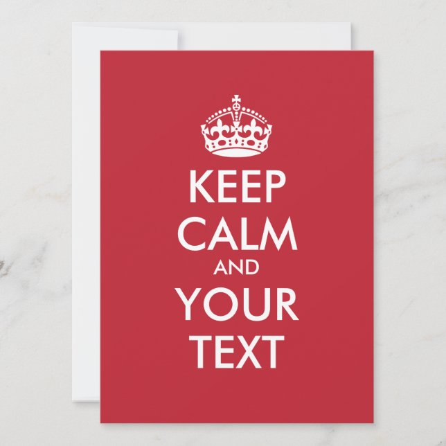 KEEP CALM personnalisé et VOTRE TEXTE - mots blanc (Devant)