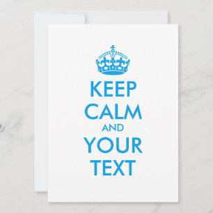 KEEP CALM personnalisé et votre texte - mots bleus