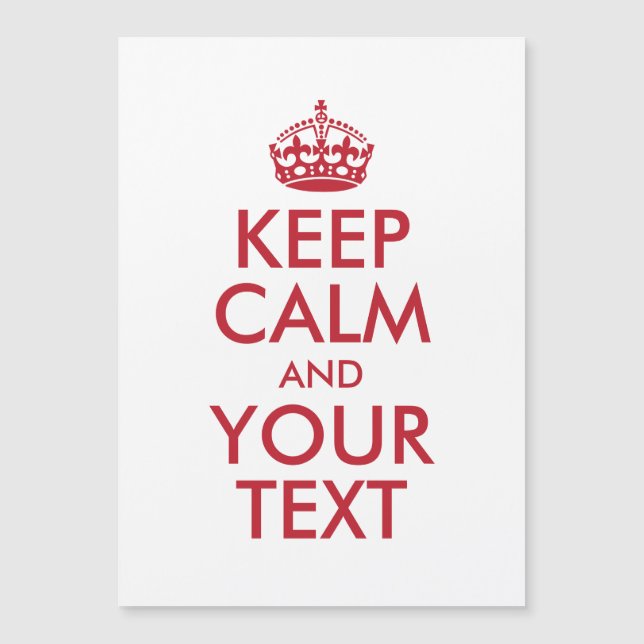 KEEP CALM personnalisé et VOTRE TEXTE - rouge (Devant)