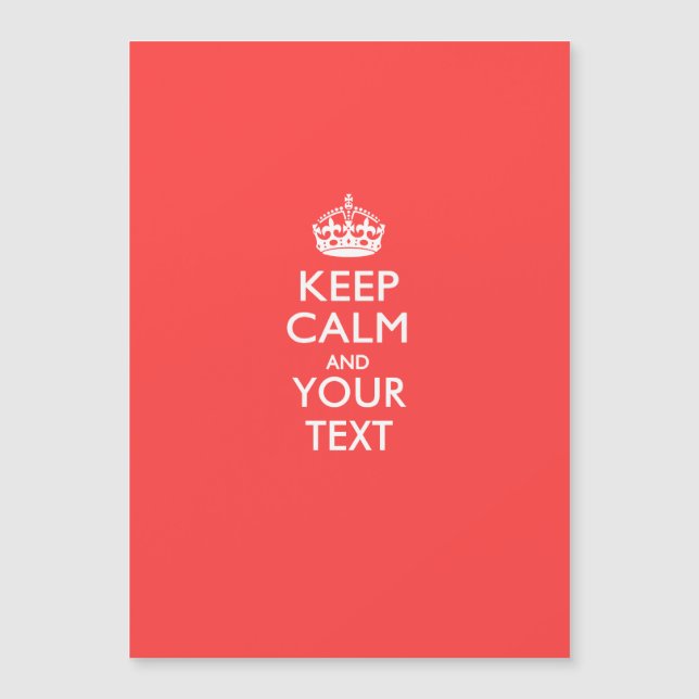 KEEP CALM personnalisé et votre texte sur Coral (Devant)