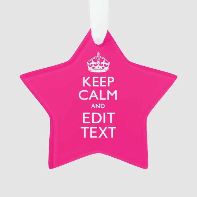 KEEP CALM personnalisé et votre texte sur Fuchsia (devant)