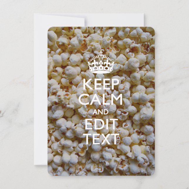 KEEP CALM personnalisé et votre texte sur Popcorn (Devant)
