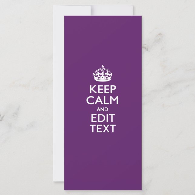 KEEP CALM personnalisé et votre texte sur violet (Devant)