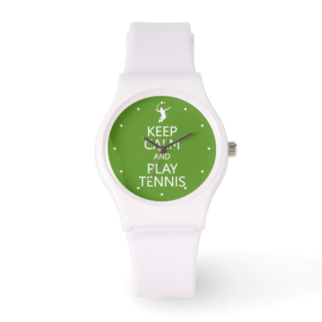 Keep Calm & Play Tennis montres personnalisées (Recto)