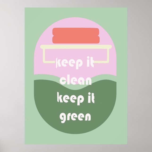Keep it Clean - Drôle Poster de toilette pour sall (Devant)